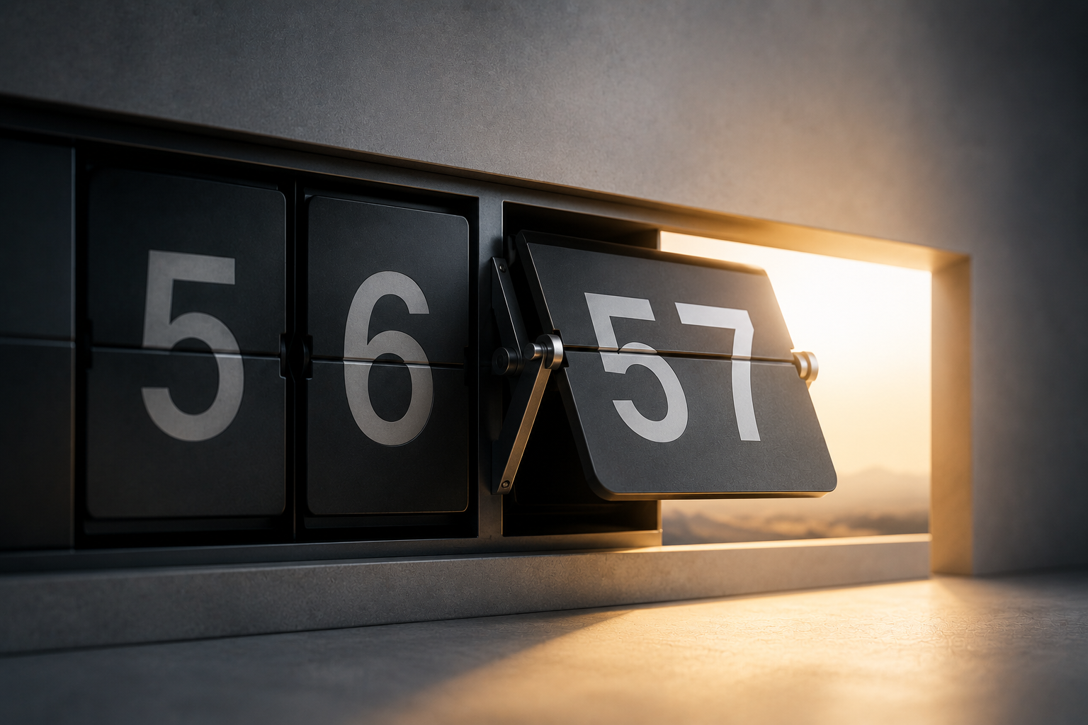 Mechanical counter symbolizing retirement at age 57 for federal employees