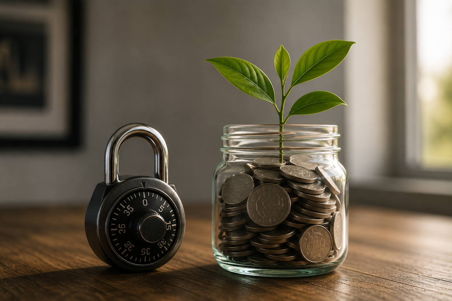 Jar of coins representing an emergency fund for federal employees