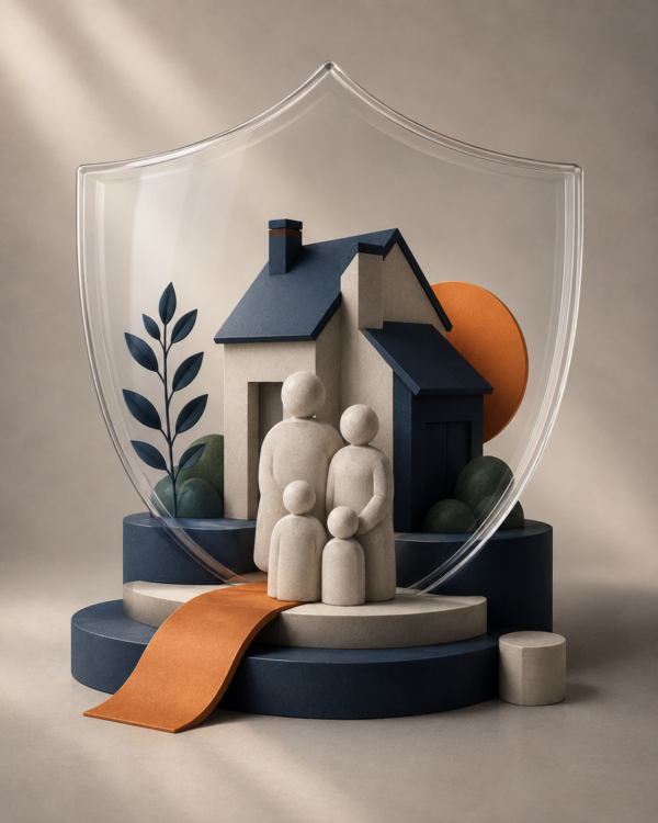 shield enveloping home and family